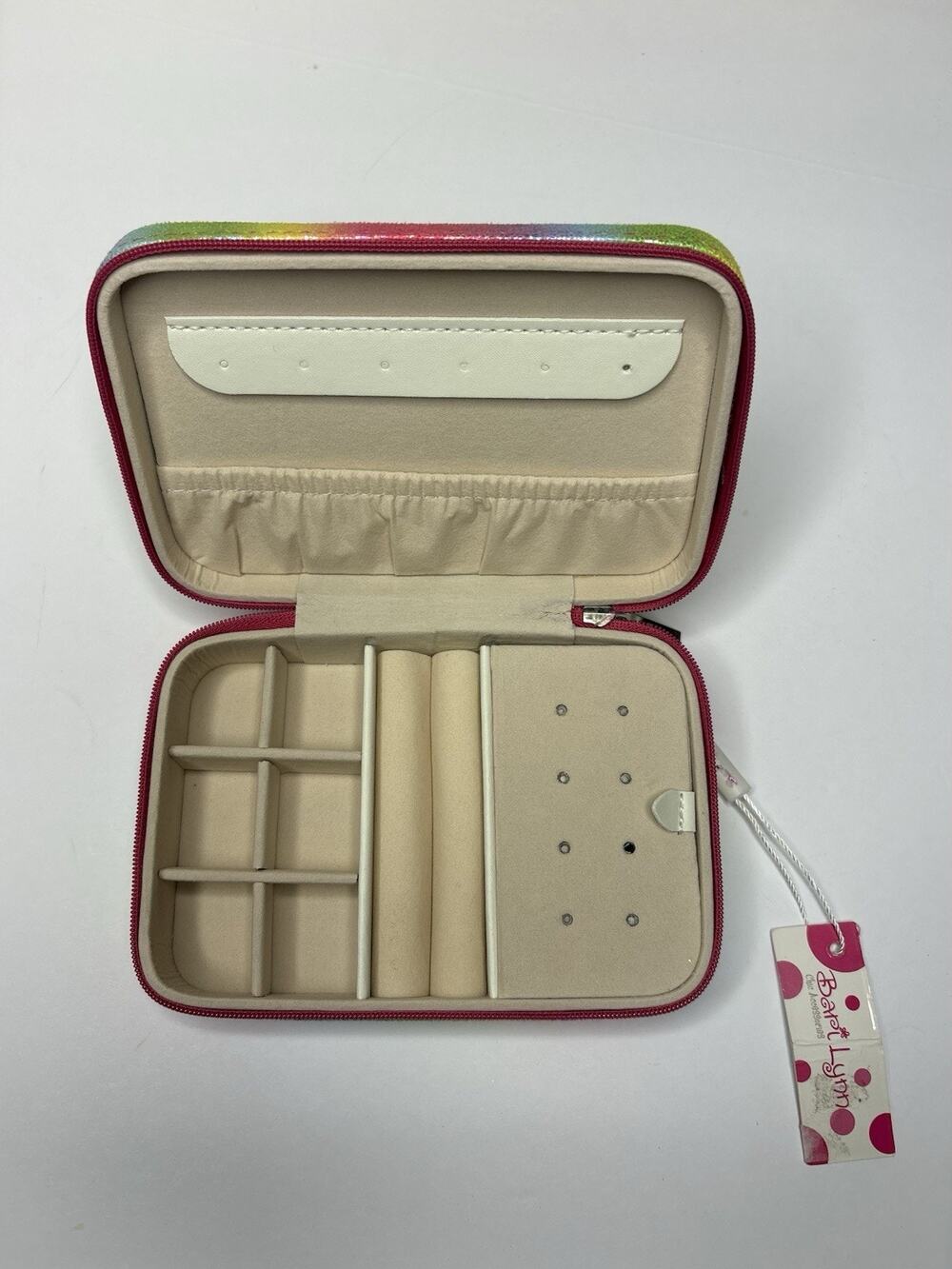 NWT Bari Lynn Rainbow Sparkle Shimmer Travel Jewelry Case 6” x 4”
